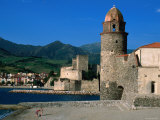 Harbor  Notre Dame des Anges Church  Collioure  Languedoc-Roussillon  France
