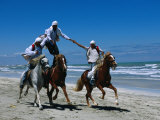 Horse Riding Acrobatics at Traditional Berber Wedding  Djerba Island  Medenine  Tunisia