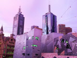 Federation Square at Dusk  Melbourne  Victoria  Australia