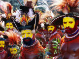 Egele Tribe Members in Traditional Dress at Enga Cultural Show  Wabag  Enga  Papua New Guinea