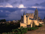 Alcazar on Stormy Day  Segovia  Castilla-Y Leon  Spain