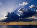 Sunset Shining through Clouds  Isla Cozumel  Quitana Roo  Mexico