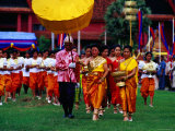 Queen Monineath Sowing Rice Seed During the Royal Ploughing Ceremony  Phnom Penh  Cambodia
