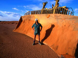 Bauxite Mine Worker Next to Machinery  Weipa  Queensland  Australia