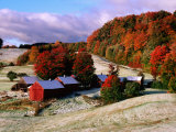 Trees in Autumn at Jenne Farm with Dusting of Snow  South Woodstock  Woodstock  Vermont