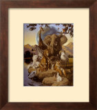 "African Animals" Pre-made-framed Framed Art Print