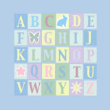 Alphabet on Blue