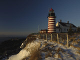 Morning Sunlight Strikes the West Quoddy Head Lighthouse  Lubec  Maine