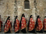 Greek Orthodox Bishops at Easter Mass  Jerusalem  Israel