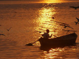 Boat on the River Ganges in Allahabad  India