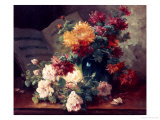 Chrysanthemums and Roses