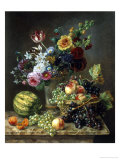 Rich Still Life of Fruit and Flowers