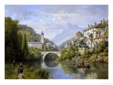 Busy Riverside Village  c1883