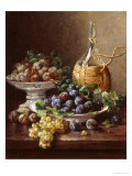 Still Life of Grapes  Plums and Wine