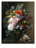 Poppy  Peonies  Roses and Naturtiums in a Greek Vase