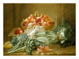Still Life of Artichokes  Cabbages and Peaches