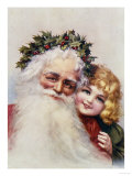 Holly Crowned Father Christmas and Child
