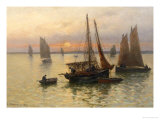 Breton Fishing Boats at Sunset