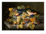 Still Life of Melon  Cherries  and Strawberries