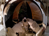 Expedition 14 Flight Engineer's Helmet Visor During a February 2007 Spacewalk