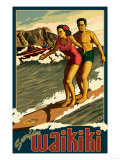 Duke Kahanamoku Surfing Scene  Waikiki  Hawaii