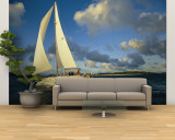 Sailboat Cruising off the Coast of the British Virgin Islands