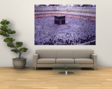 A Crowd of Muslims Surround the Kabah in the Haram Mosque in Mecca