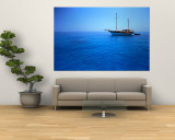 Yacht Anchored in Waters of Gulf of Orosei  Sardinia  Italy