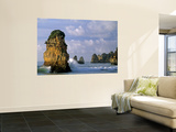 Seastacks in Atlantic Ocean off of Praia de Ana Beach  Lagos  Portugal