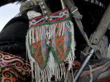 Pouch Holds Food for Eagles  Golden Eagle Festival  Mongolia