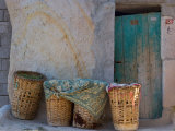 Doorway with Basket of Grapes  Village in Cappadoccia  Turkey