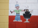 Humorous Painting Outside a Barber Shop  Isabela Segunda  Vieques  Puerto Rico
