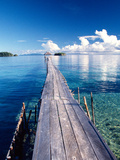 Wooden Jetty Extending off Kadidiri Island  Togian Islands  Sulawesi