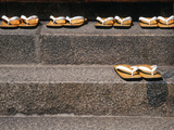 Zori Sandals on Steps of a Shrine  Kyoto  Japan