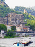 Chateau De Tournon  River Rhone and Pedestrian Bridge M Seguin  Tournon-Sur-Rhone  Ardeche  France