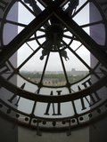 View Across Seine River Through Transparent Face of Clock in the Musee d'Orsay  Paris  France