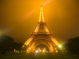 Eiffel Tower Illuminated at Night  Paris  France