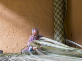 Man Weaving Bamboo Mat  Phobjikha Valley  Trongsa  Bhutan