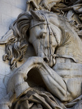 Horse Head Detail on the Arc de Triomphe  Paris  France