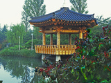 Pagoda Next to Lake and Park  Kyongju  South Korea