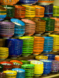 Bowls and Plates on Display  for Sale at Vendors Booth  Spice Market  Istanbul  Turkey