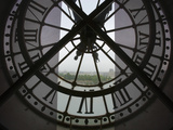 View Across Seine River from Transparent Face of Clock in the Musee d'Orsay  Paris  France