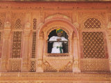 Man at Window Inside Meherangarh  Majestic Fort  Jodhpur  Rajasthan  India