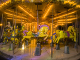 Carousel in Front of the Eiffel Tower at Night  Paris  France