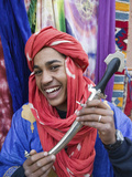 Moroccan Souvenir Seller  Ait Benhaddou  South of the High Atlas  Morocco