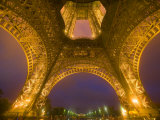 Eiffel Tower Illuminated at Night  Paris  France