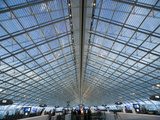 Glass Ceiling Interior of Charles de Gaulle International Airport  Paris  France