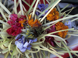Flowers and Palm Ornaments  Offerings for Hindu Gods at Temple Ceremonies  Bali  Indonesia