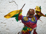 Mask Dance Celebrating Tshechu Festival at Wangdue Phodrang Dzong  Wangdi  Bhutan