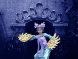 Balinese Dancer in Front of Temple in Ubud  Bali  Indonesia